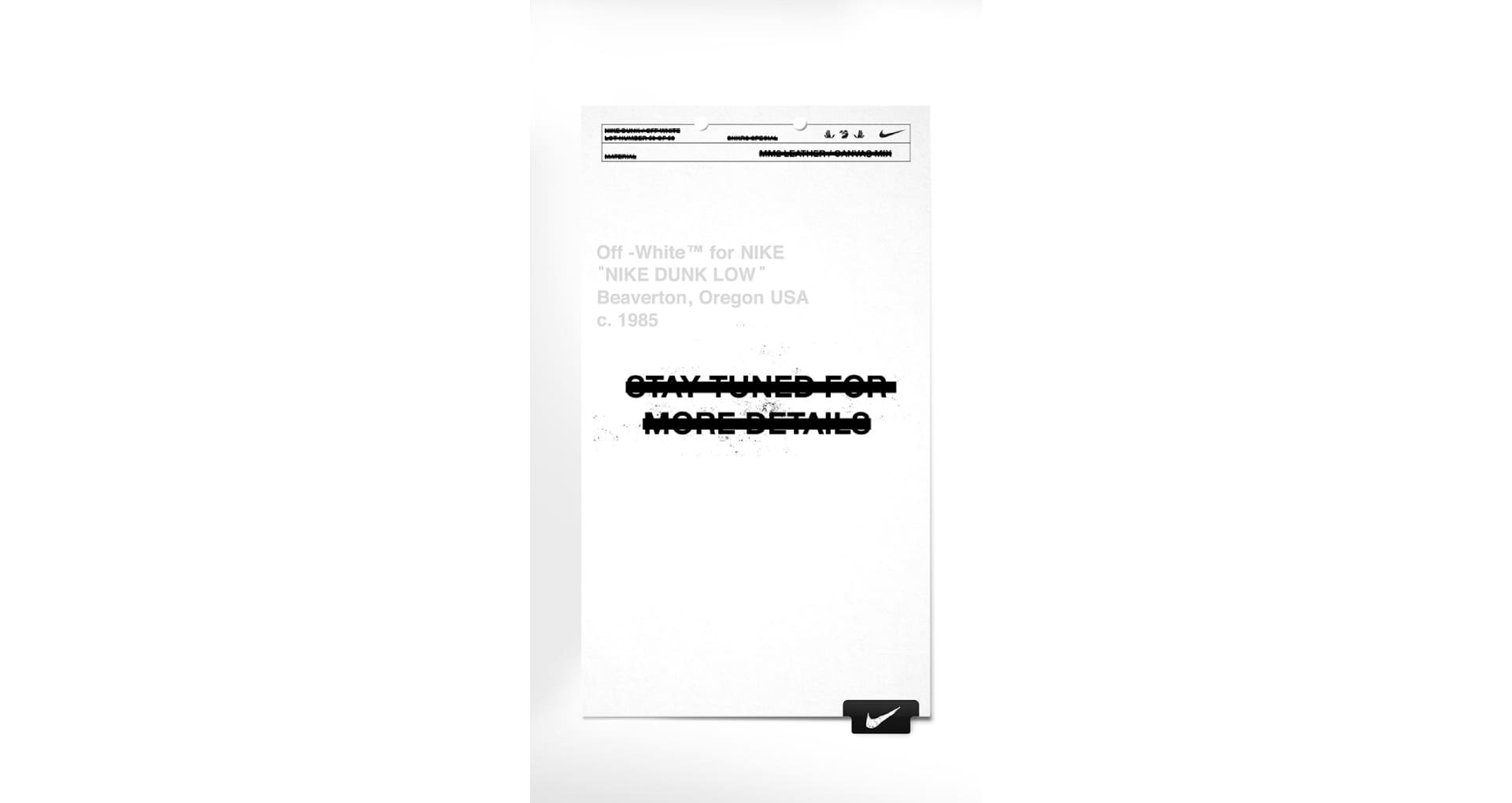 snkrs special off white dunk